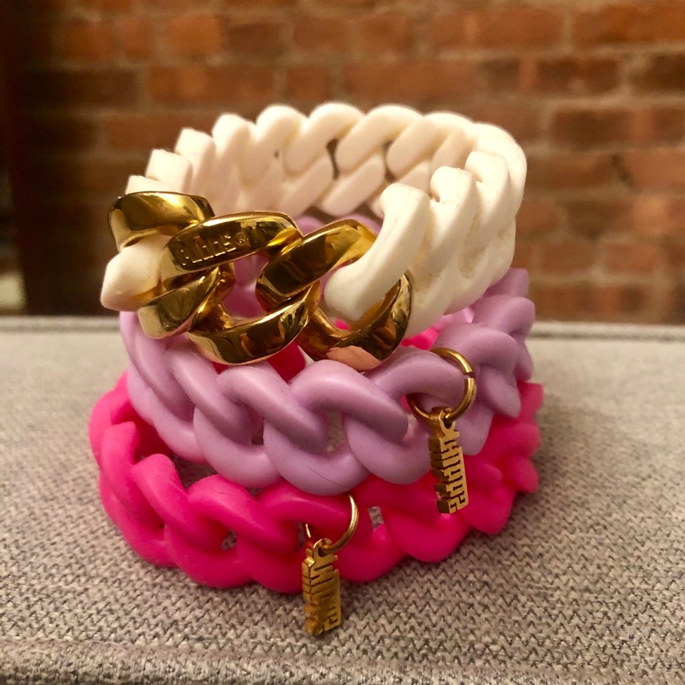 Set of 3 rubber braided bracelets